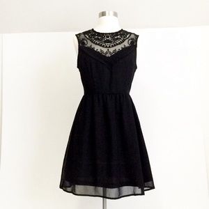 H&M Black Lace Top + Sheer Layer Dress